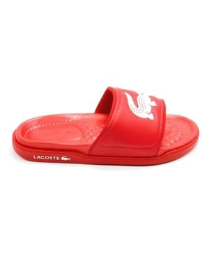 Lacoste Croco Dualiste Slide Sandal - Red