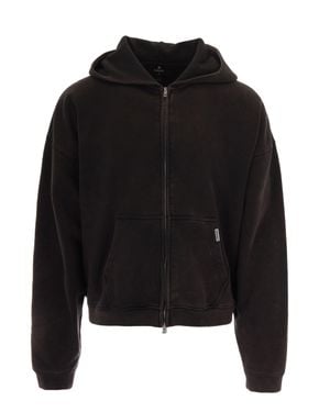 Represent Boxy Zip Hoodie - Black