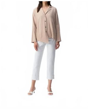 Joseph Ribkoff Textured Woven Asymmetrical Jacket - Natural
