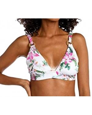 La Blanca Mystic Palms V-Plunge Swim Top - Blue