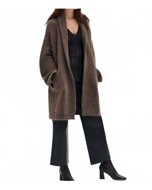 White + Warren Plush Alpaca Blend Luxe Coatigan - Black