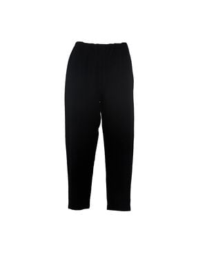 Apuntob Pleated Elastic Waist Tapered Pants - Black