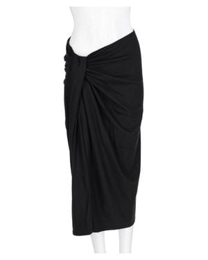 Isabel Marant Mid-Length Side Knot Midi Skirt - Black