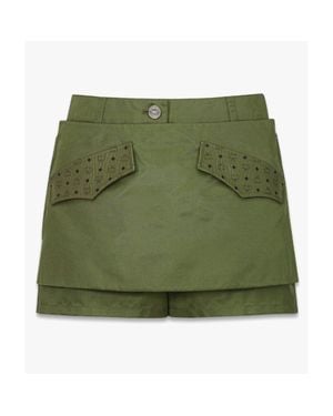 MCM Skirt-Layered Shorts - Green