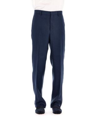 Tagliatore Over Fit Pure Linen Pants - Blue