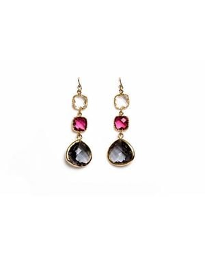 Avenue Chic Three Drop Earrings - Black