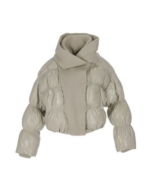 DIESEL Glossy Padded W-Idney Cropped Down Jacket - Natural