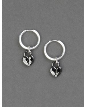 Lucky Brand Ox Heart Lock Charm Earring - Gray