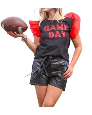 Jess Lea It's Game Day Sequin Patch Top - Multicolor