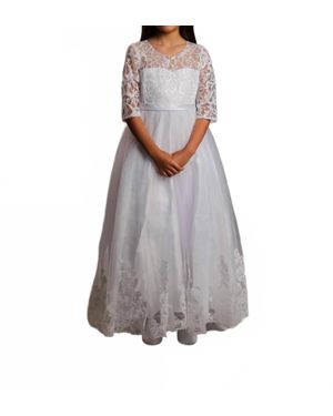 Petite Adele Girl's St Monica Dress - Gray