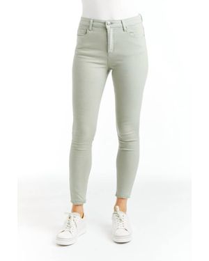 Tractr Mona High Waist Skinny Crop Jean - Gray