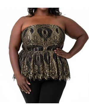 Marée Pour Toi Lace Bustier Top - Black