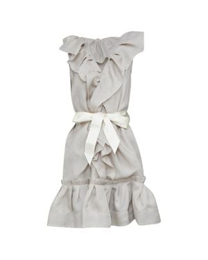 Lanvin 2008 Silk Mini Dress - Gray
