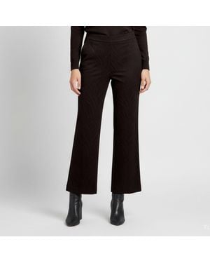 Carolina Herrera Jacquard Wide Leg Pants - Black
