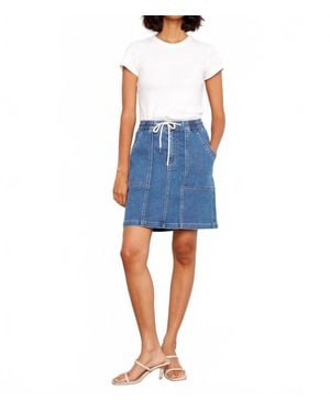 Charlie b Everyday Stretch Denim Drawstring Skort - Blue