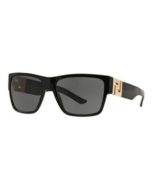 Versace Sunglasses Square Full Rim, Frame And Dark Polarized Lens Ve4296Gb1/81 - Black