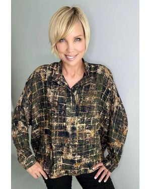 Tru Blue Relaxed Fit Blouse - Gray