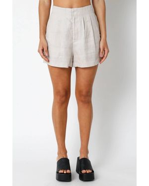 Olivaceous Jolie Linen Shorts - White