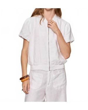 Sanctuary Everly Linen Bomber Top - White