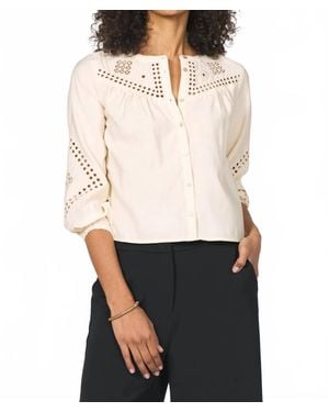 Another Love Ziya Embroidered Top - White