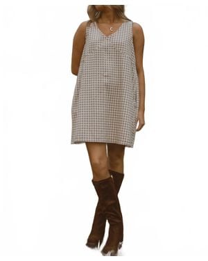 Wishlist Darby Gingham Mini Dress - Gray