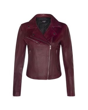 Infinity Leather Classic Brando Biker Jacket-Loughton - Purple