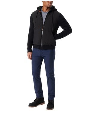 BASS OUTDOOR Mixed Media Jacket Long Sleeve Full Zip Hooded Mac78 - Blue