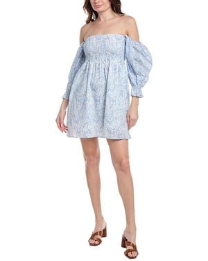 SERENETTE Smocked Mini Dress - Blue