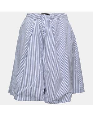 DSquared² Striped Cotton Pleated Skirt - Blue