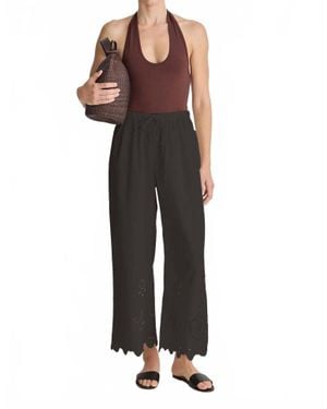Apiece Apart Embroidered Kari Pull-On Pant - Black