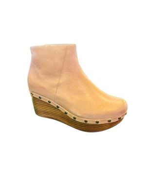Chocolat Blu Wedge Ankle Bootie - White