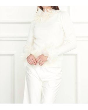 Zero Degrees Celsius 3D Flower Sweater - White