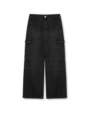Habitual Overdyed Cargo Jean - Black