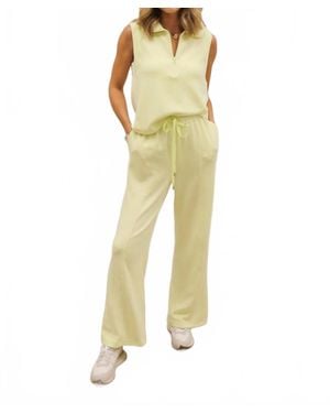 Skies Are Blue Soft Modal Easy Pull On Drawstring Pants - Yellow