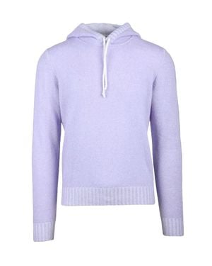 Darwin Wisteria Virgin Wool Hooded Sweater - Purple