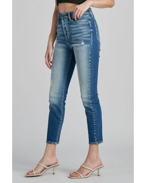 cello Gracie High Rise Mom Jean - Blue