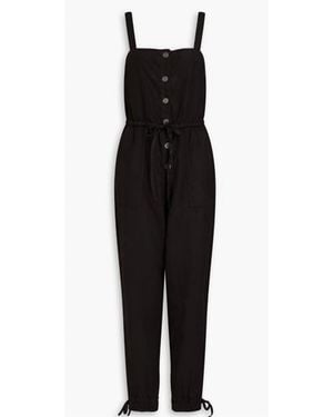 Alice + Olivia Tiana Button Front Patch Pocket Jumpsuit - Black