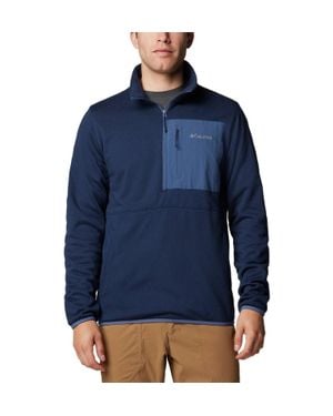 Columbia Hike Half Zip Ii Jacket Collegiate Fleece Mock Neck Jax889 - Blue
