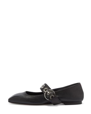 Aeyde Pointed-Toe Nappa Leather Flat Shoes - Black