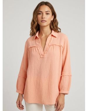 Coco + Carmen Long Sleeve Gauze Top - Natural