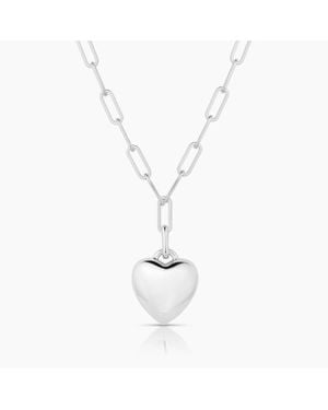Thatch Aurelie Puffy Heart Link Necklace - White