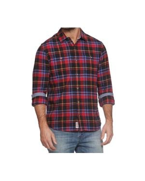 Flag & Anthem Ladson Long Sleeve Stretch Herringbone Flannel Shirt - Red