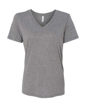 Bella Canvas Relaxed Triblend Short Sleeve V-Neck Tee - Gray