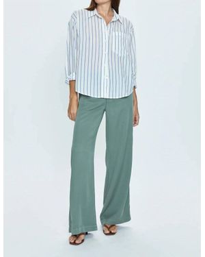 Pistola Classic Button-Down Striped Cotton Shirt - Blue
