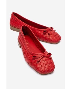 Forever & Always Shoes Garen Leather Ballet Flat - Red