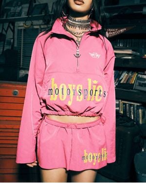 Boys Lie Motorsports A1 Crop Crew Top - Pink