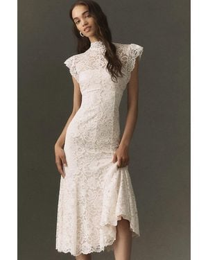BHLDN Lace Fit-And-Flare Midi Dress - White