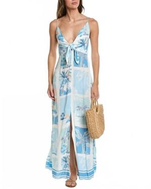 Surf Gypsy Island Postcard Maxi Dress - Blue