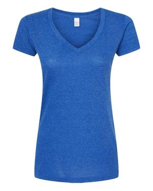 Tultex Poly-Rich V-Neck T-Shirt - Blue