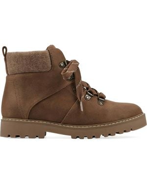 White Mountain Connie Cushioned Lace-Up City Hiker Ankle Boot - Brown